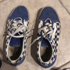 blue checkered vans